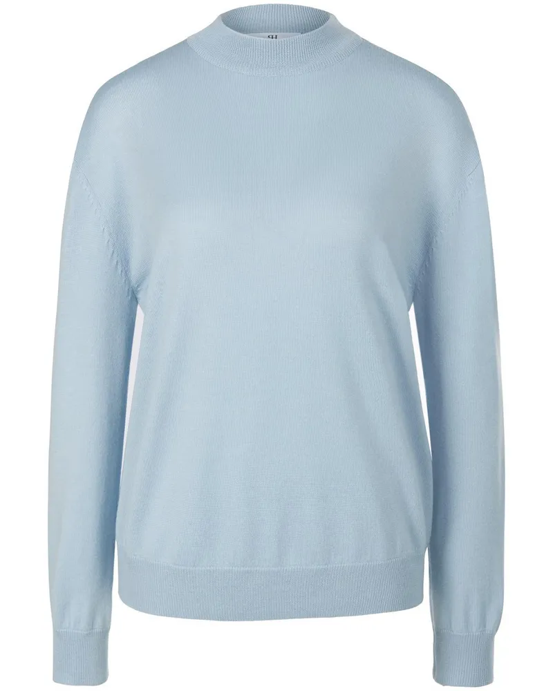 Peter Hahn Pullover aus 100% Schurwolle Biella Yarn  blau Blau