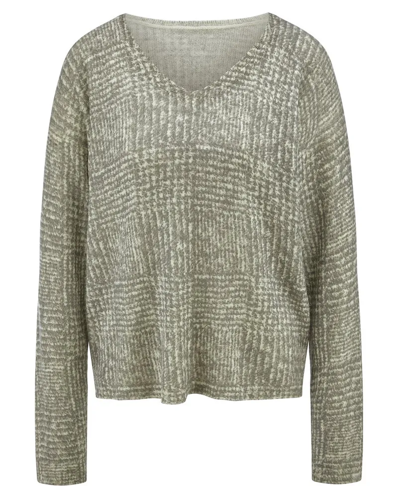 Include V-Pullover  grün Grün