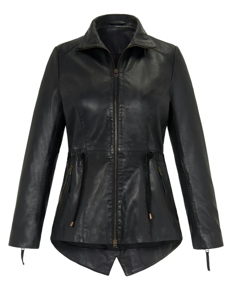 Emilia Lay Lederparka aus 100% Leder  schwarz Schwarz