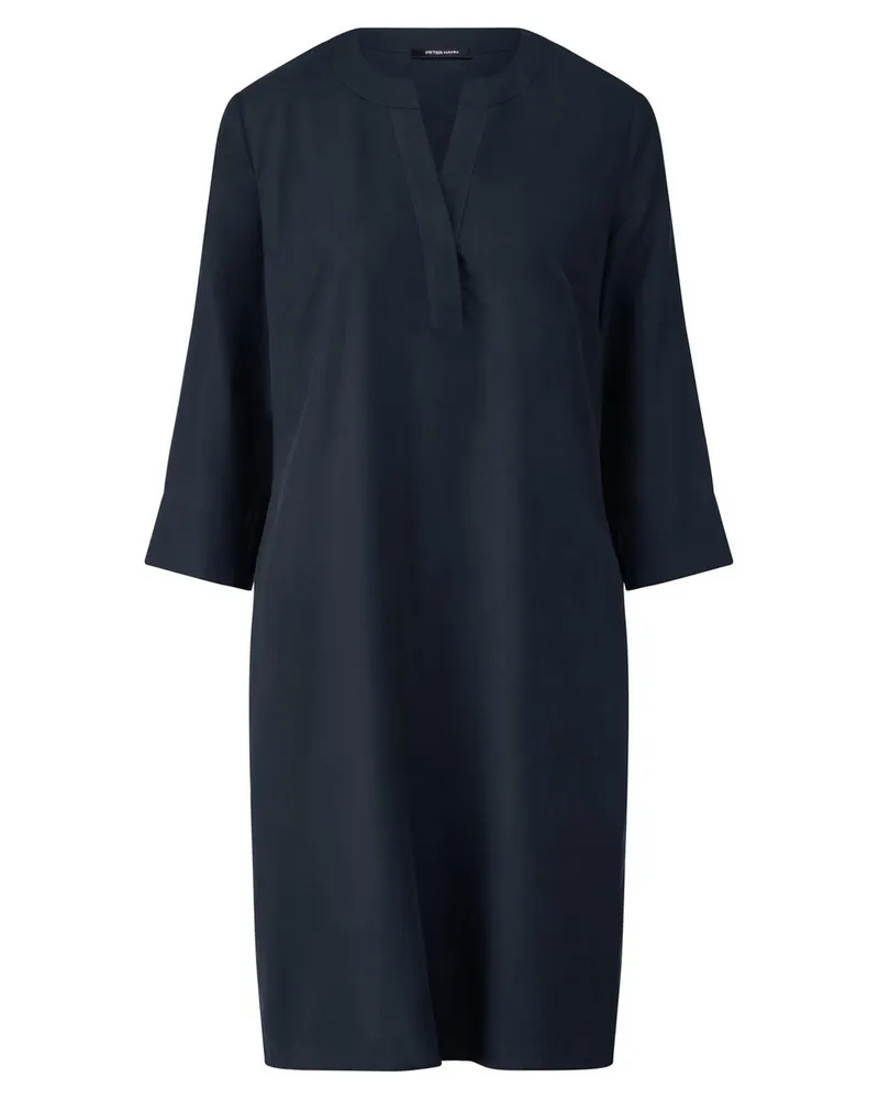Peter Hahn Kleid Rundhals-Ausschnitt  blau Blau