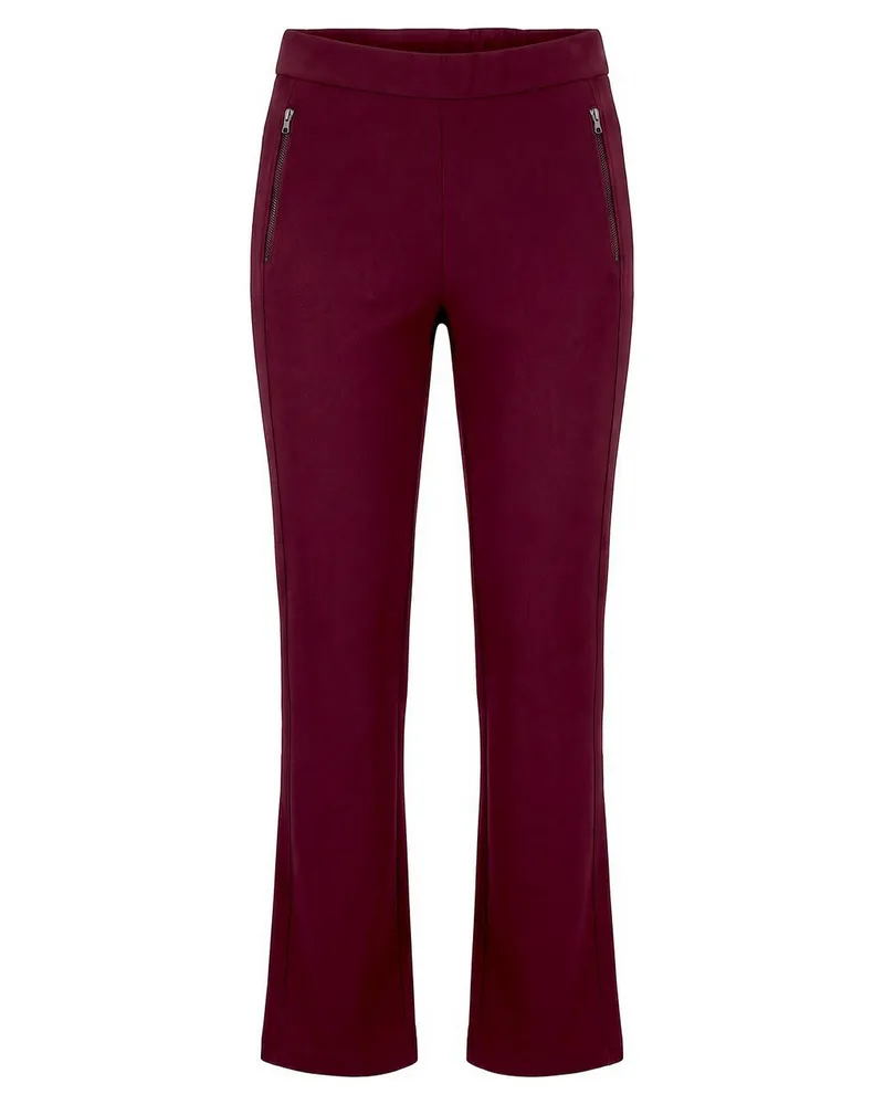 Peter Hahn Knöchellange Slim Fit-Jersey-Hose  rot Rot