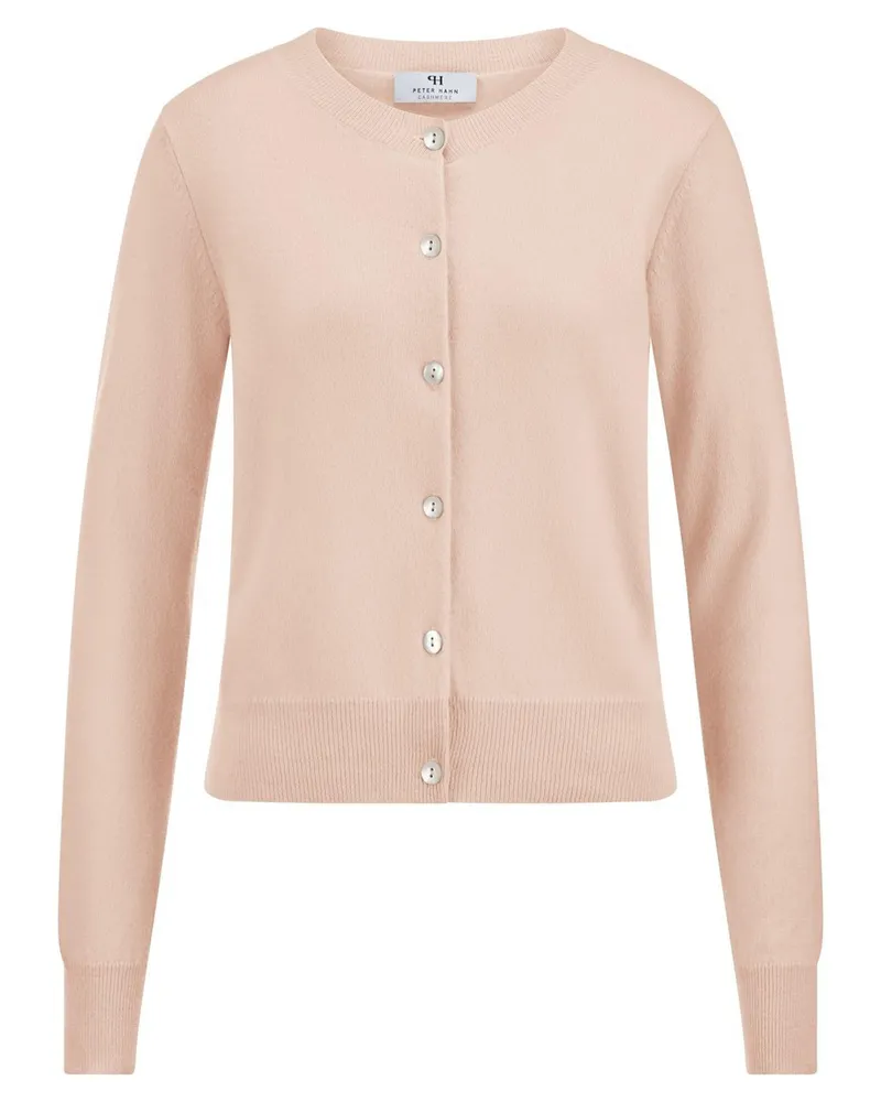 Peter Hahn Strickjacke Rundhals-Ausschnitt  rosé Rosé