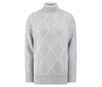 Long-Strickpullover  grau