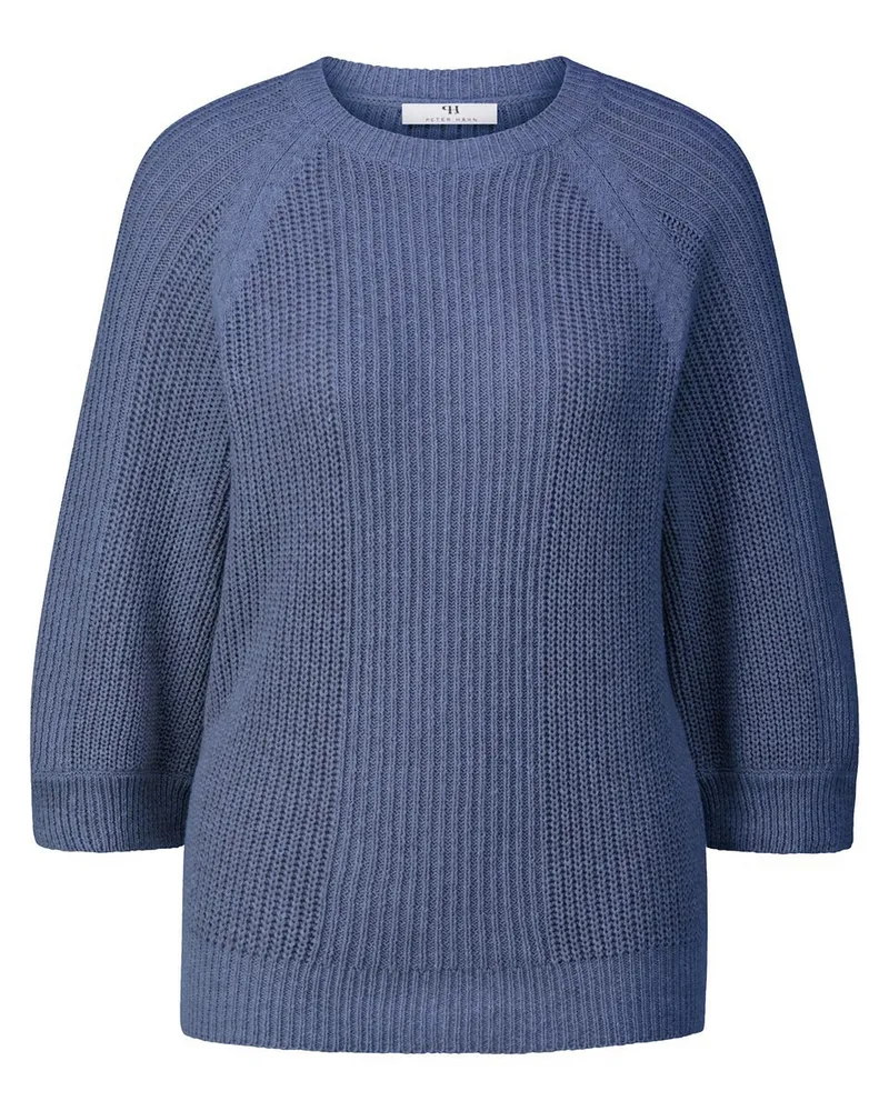 Peter Hahn Rundhals-Pullover  blau Blau