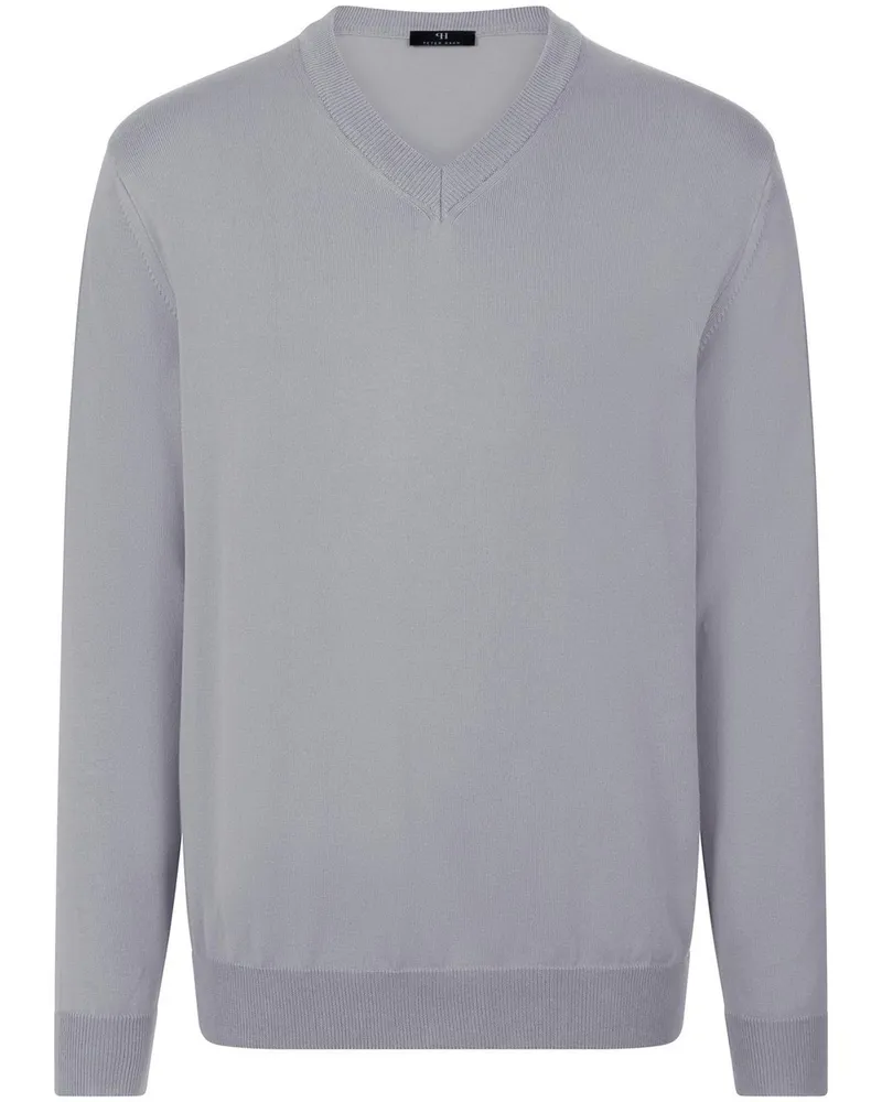 Peter Hahn V-Pullover  silber Silber