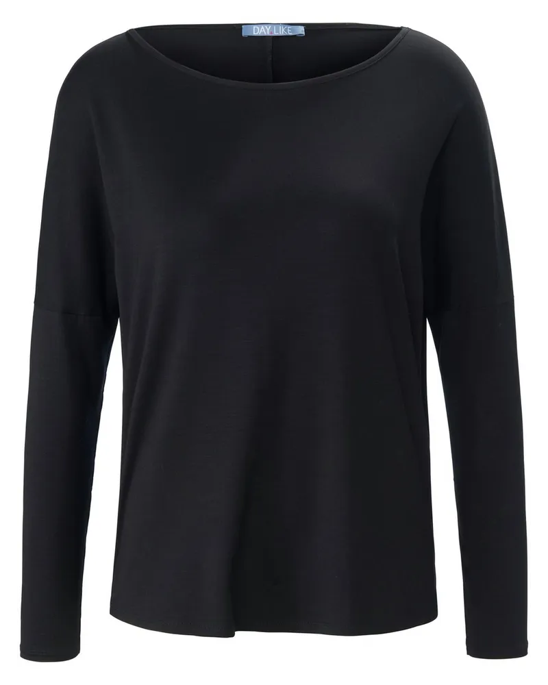 DAY.LIKE Rundhals-Shirt  schwarz Schwarz