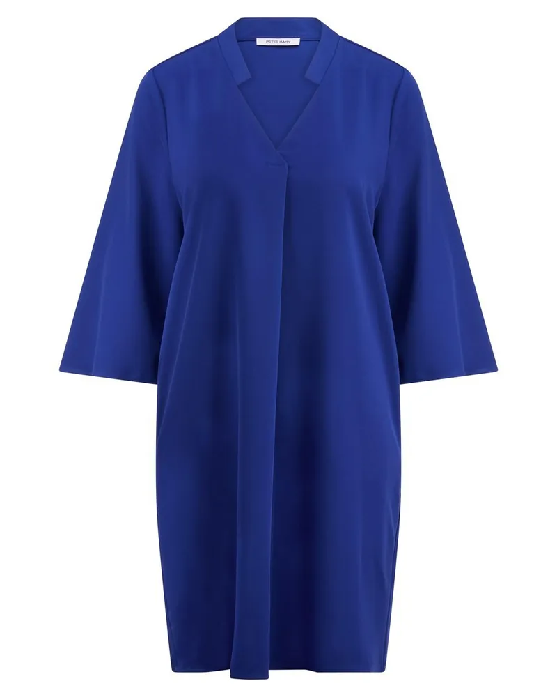 Peter Hahn Kleid V-Ausschnitt  blau Blau