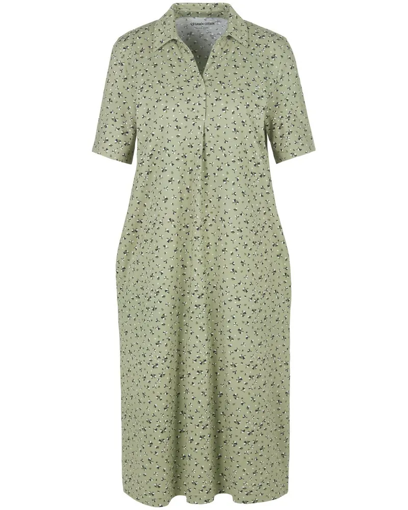 Green Cotton Jersey-Kleid  grün Grün