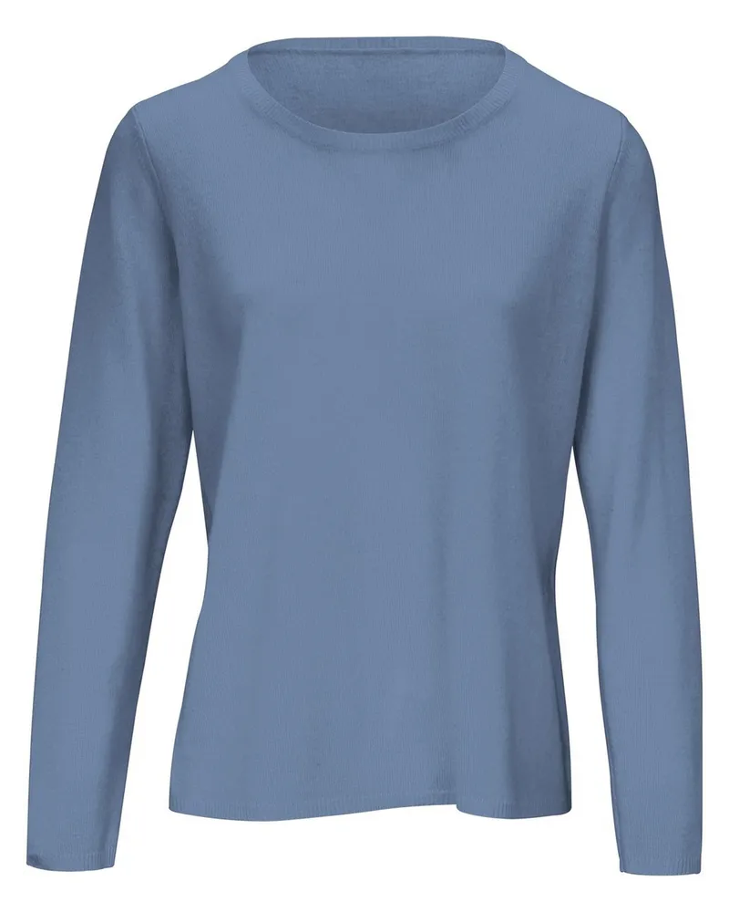 Include Rundhals-Pullover aus Schurwolle und Kaschmir  blau Blau