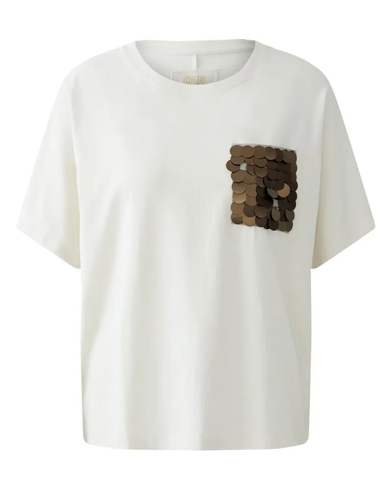 Oui  Rundhals-Shirt  weiss Weiss