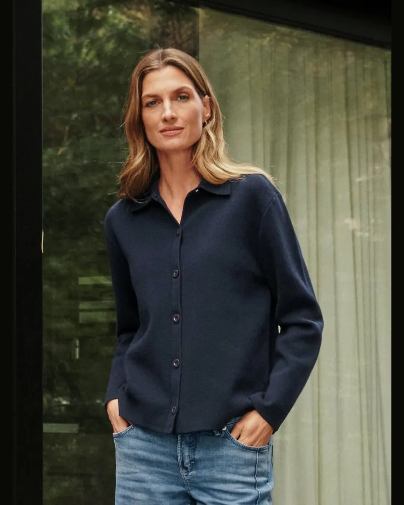 Basler Strickjacke  blau Blau