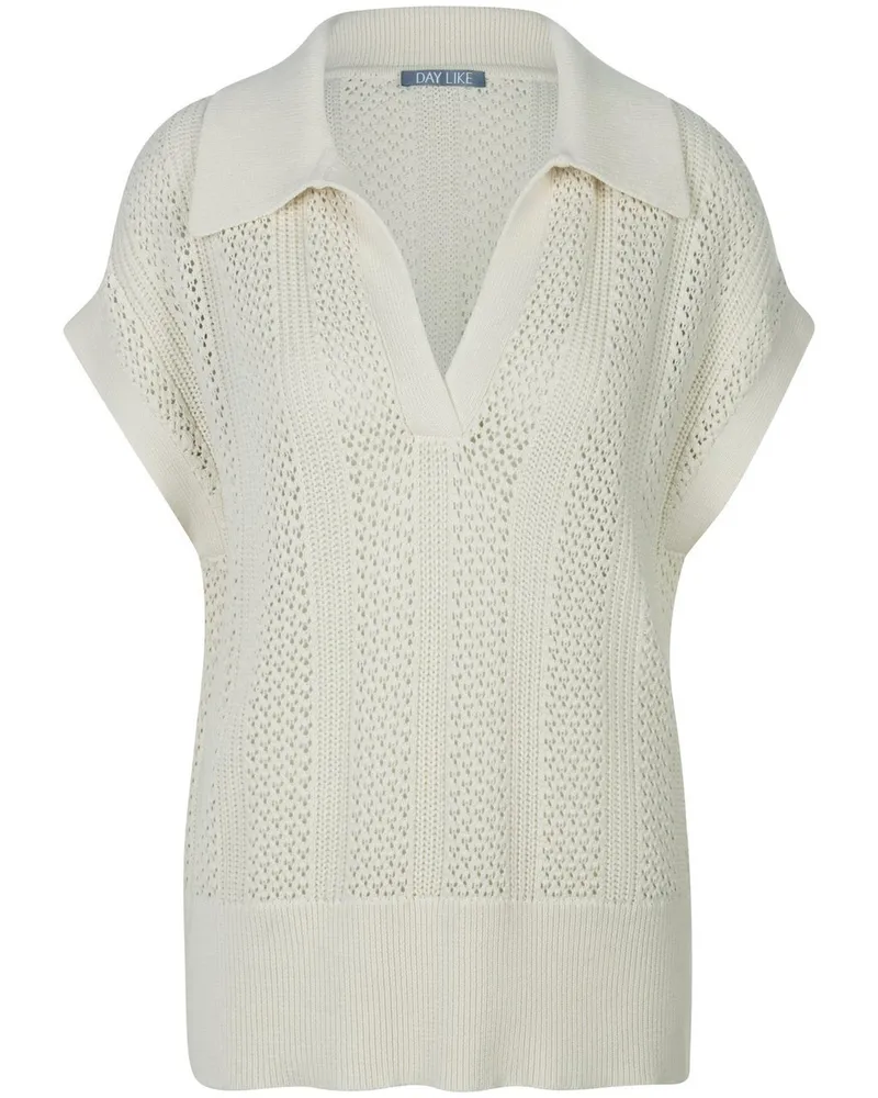 DAY.LIKE Polo-Pullover  weiss Weiss