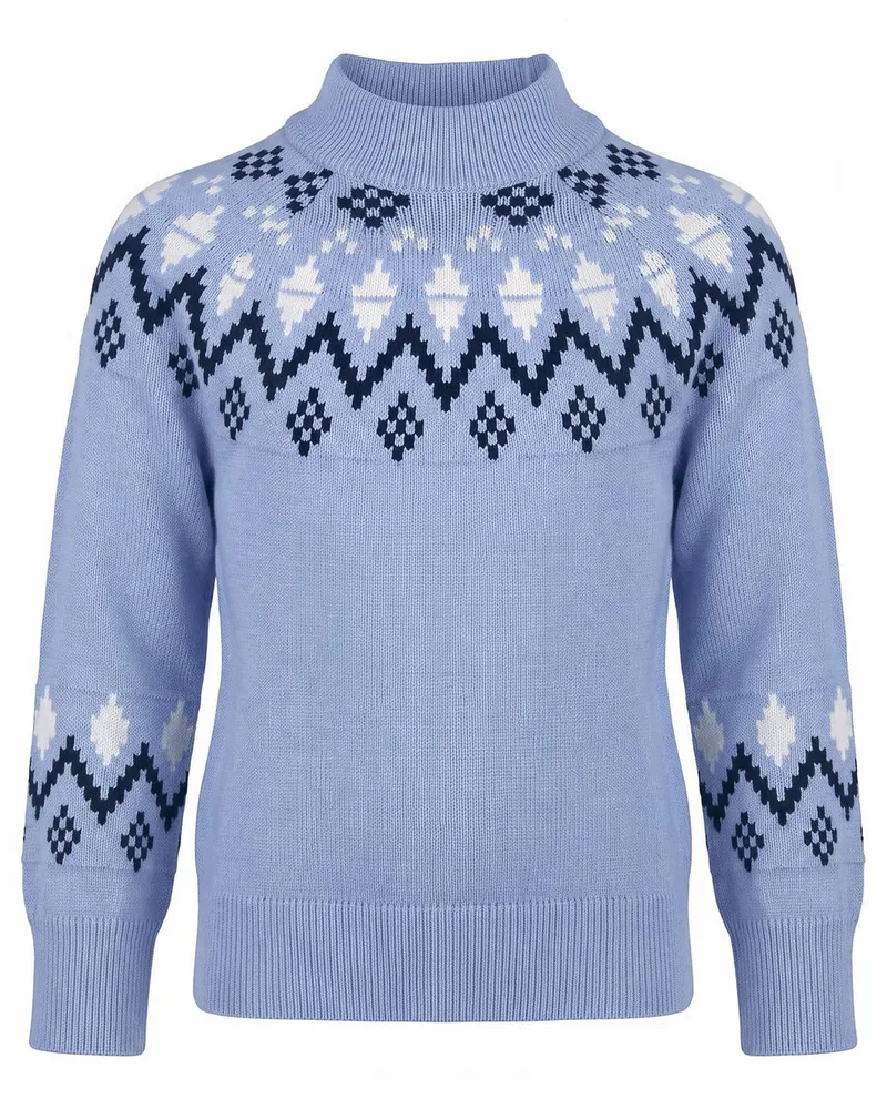 Peter Hahn Pullover Stehkragen  blau Blau