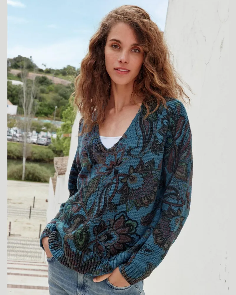 Peter Hahn V-Pullover  mehrfarbig Mehrfarbig
