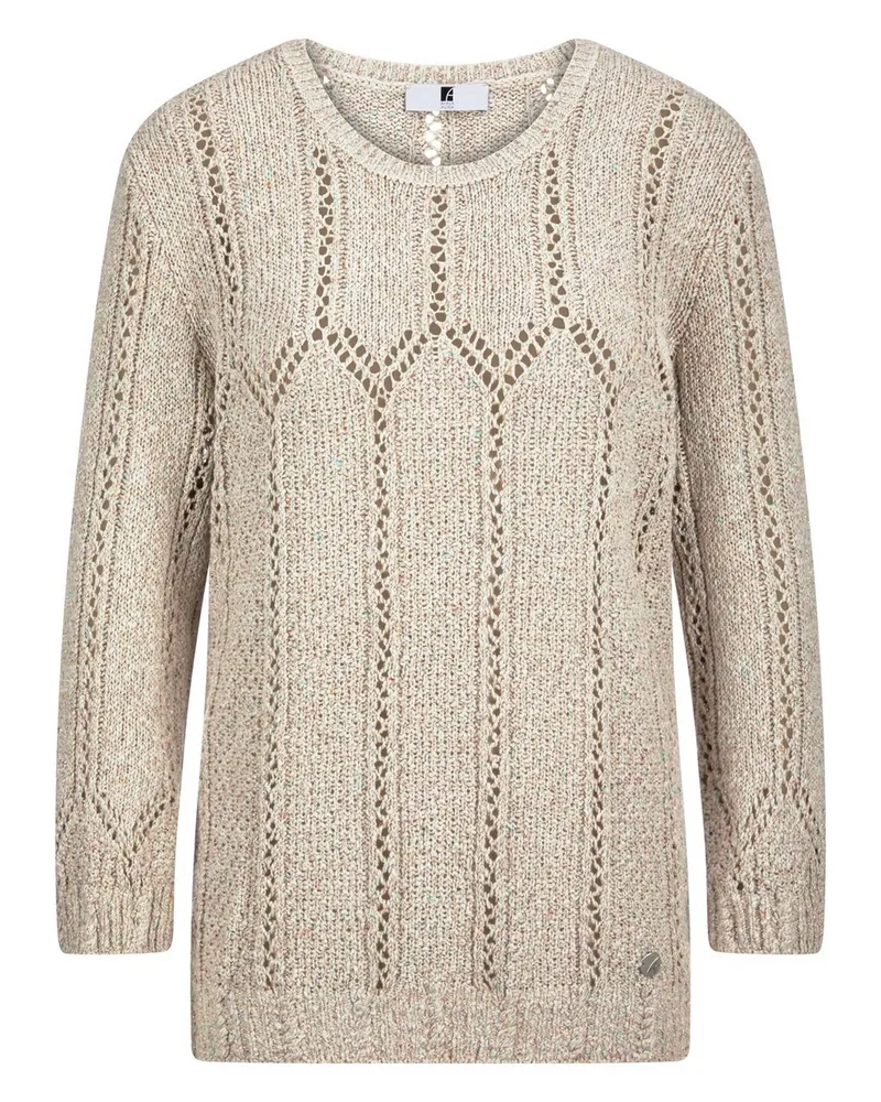 Anna Aura Rundhals-Pullover ­3/4-Arm  weiss Weiss