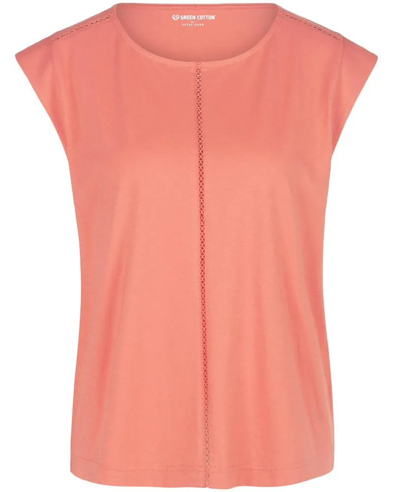 Green Cotton Rundhals-Shirt Anne Sofie  rot Rot