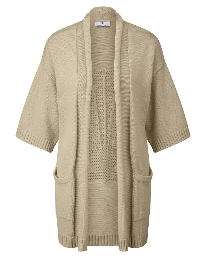 Peter Hahn Long-Strickjacke  beige Beige