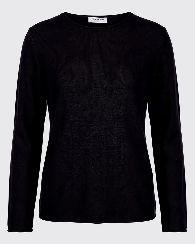 Peter Hahn Rundhals-Pullover  schwarz Schwarz