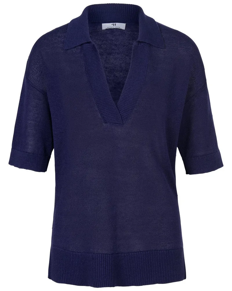 Peter Hahn Polo-Pullover  blau Blau