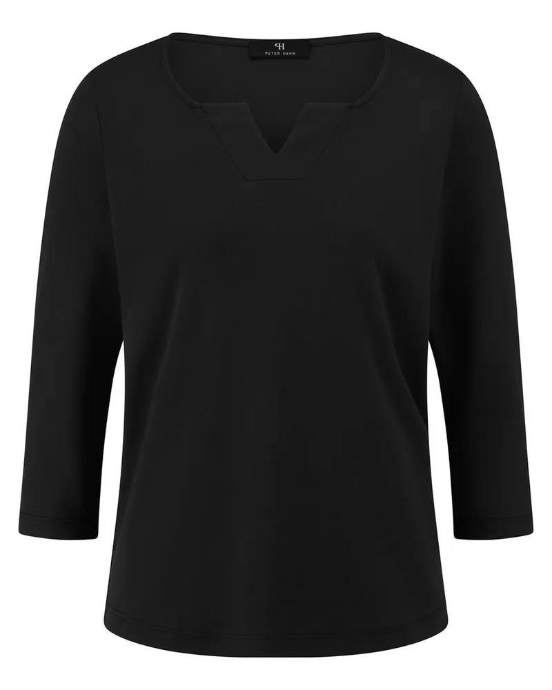 Peter Hahn Rundhals-Shirt  schwarz Schwarz