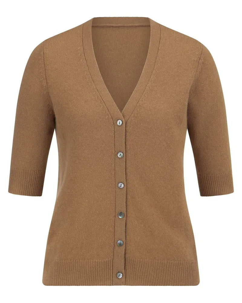 Peter Hahn Strickjacke V-Ausschnitt  braun Braun