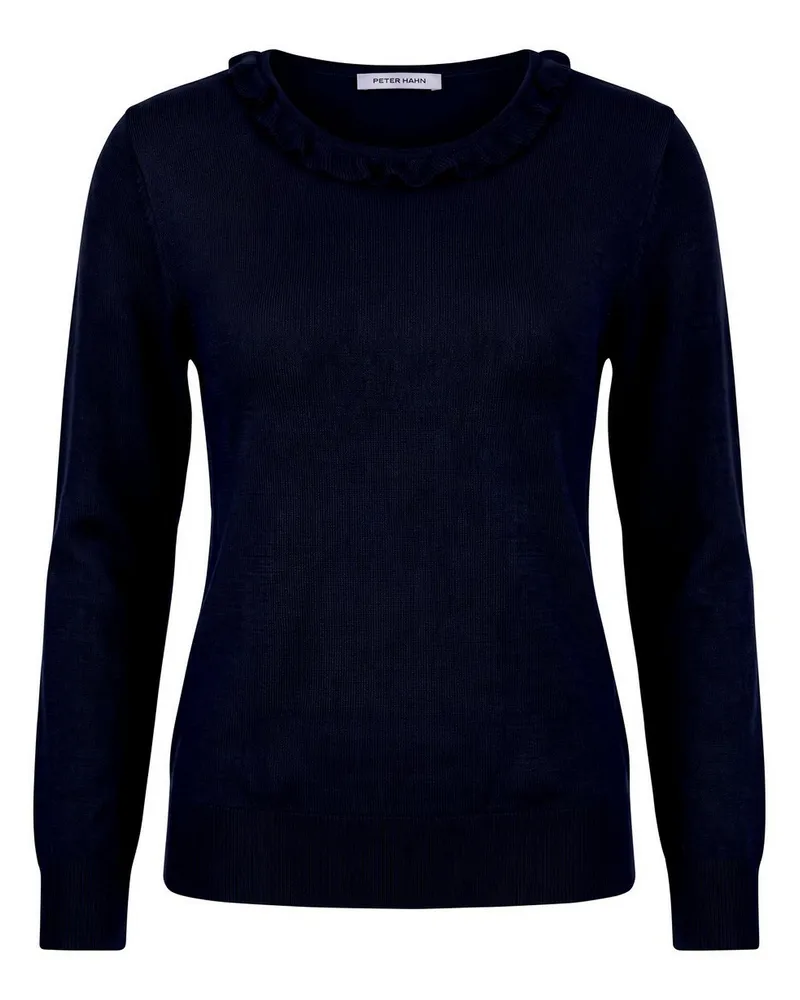 Peter Hahn Rundhals-Pullover  blau Blau