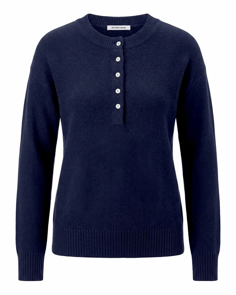 Peter Hahn Rundhals-Pullover  blau Blau