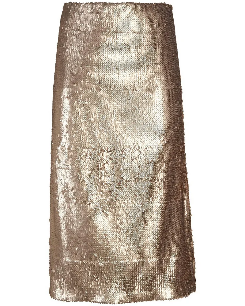 FADENMEISTER BERLIN Pailletten-Rock  beige Beige
