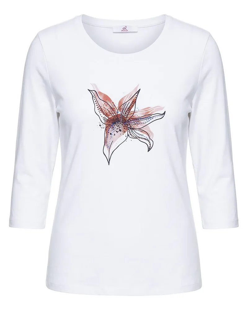 Emilia Lay Rundhals-Shirt  weiss Weiss