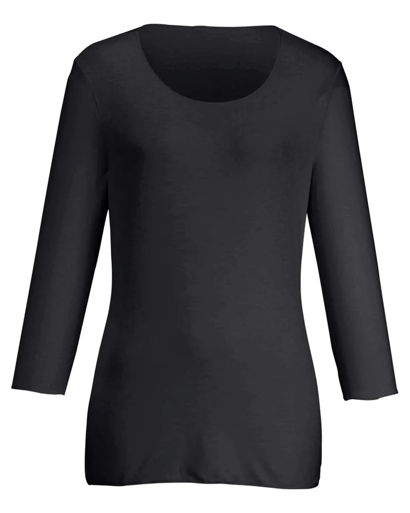 Peter Hahn Rundhals-Shirt  schwarz Schwarz
