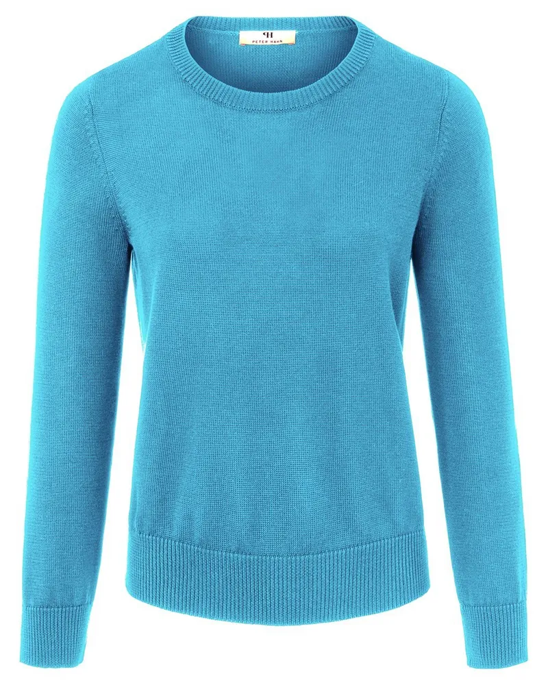 Peter Hahn Rundhals-Pullover aus 100% SUPIMA®-­Baumwolle  türkis Türkis