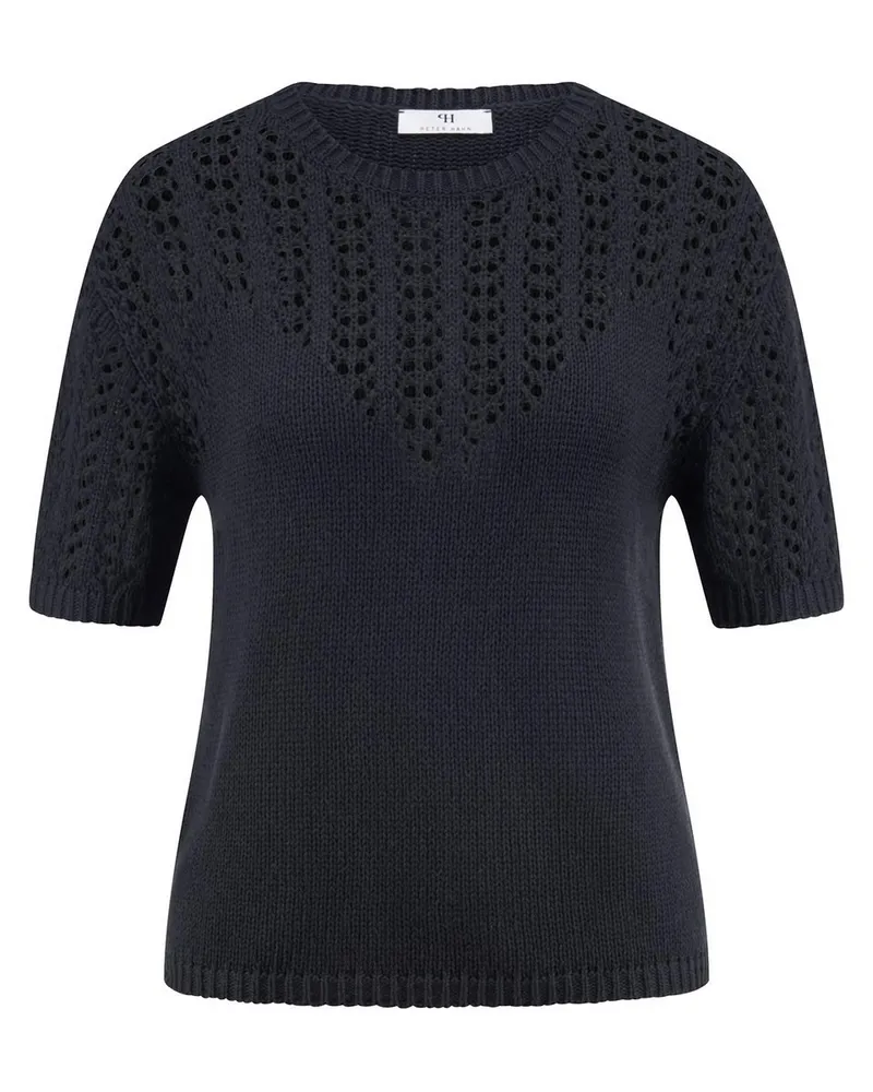 Peter Hahn Rundhals-Pullover  blau Blau
