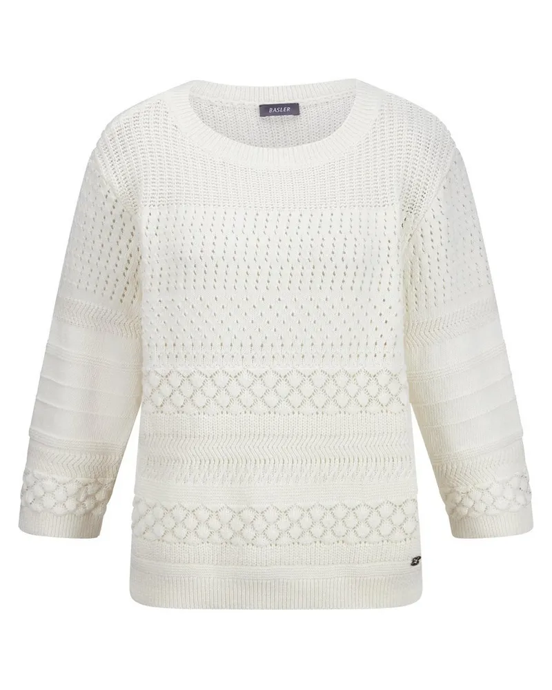 Basler Pullover U-Boot-Ausschnitt  weiss Weiss