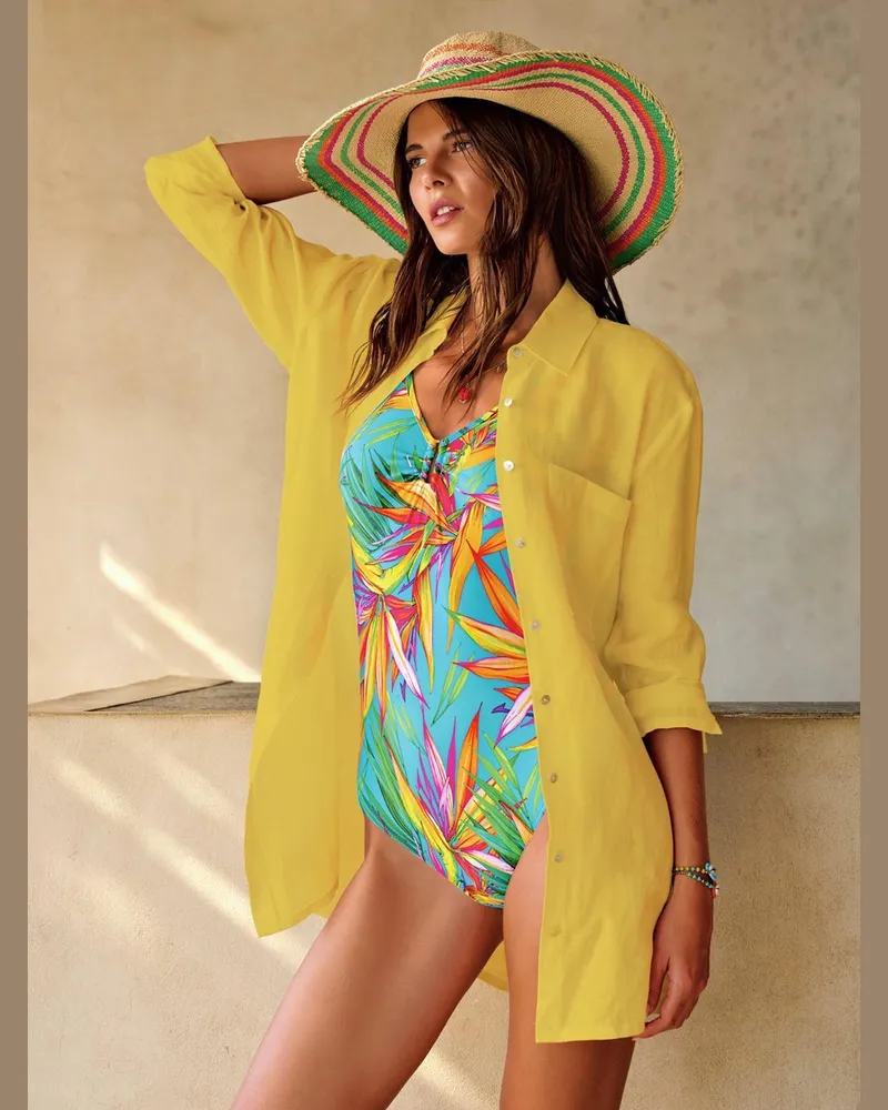 Peter Hahn Long-Bluse  gelb Gelb