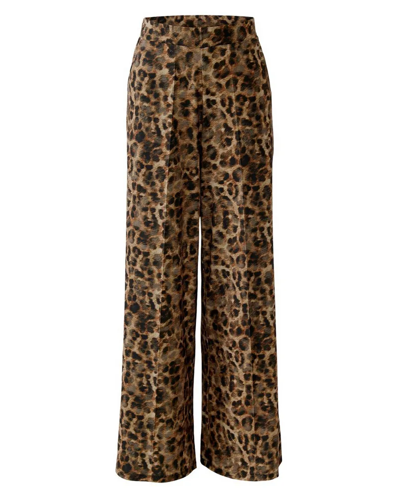 Oui  Wide Fit-Jersey-Hose  braun Braun