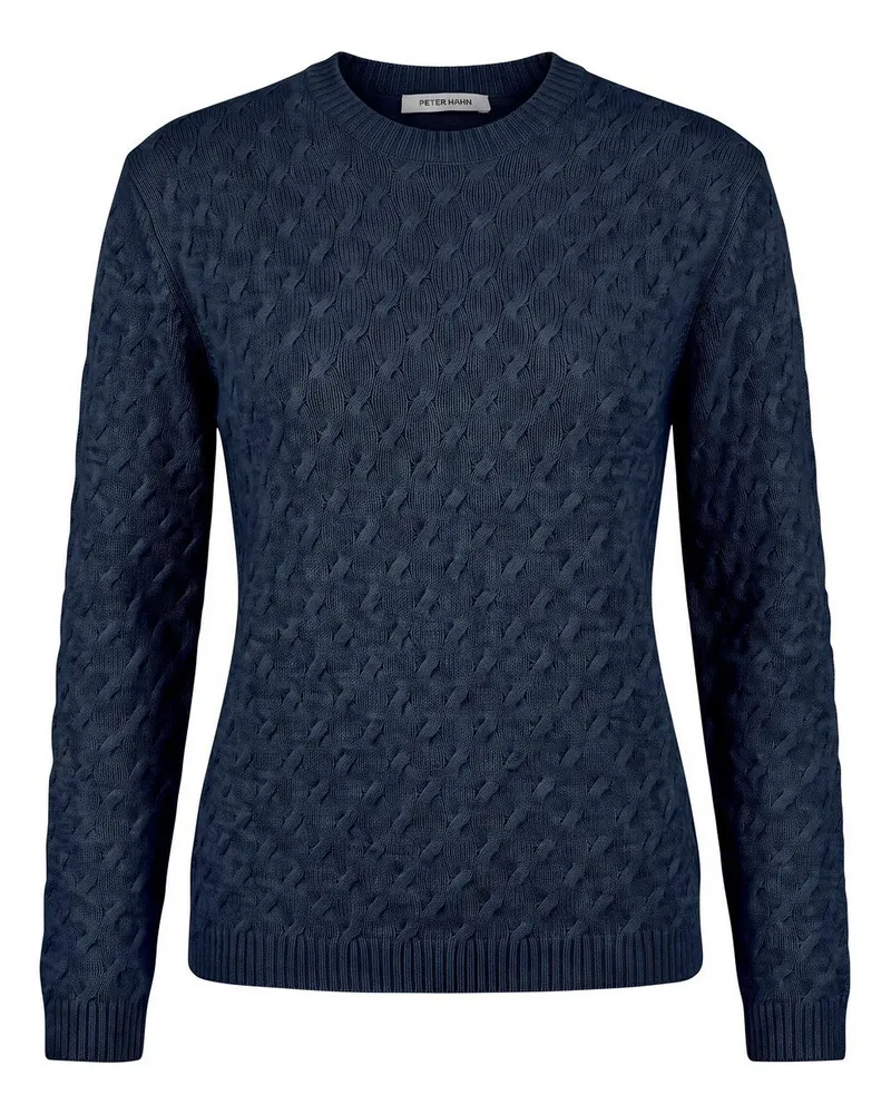 Peter Hahn Rundhals-Pullover  blau Blau