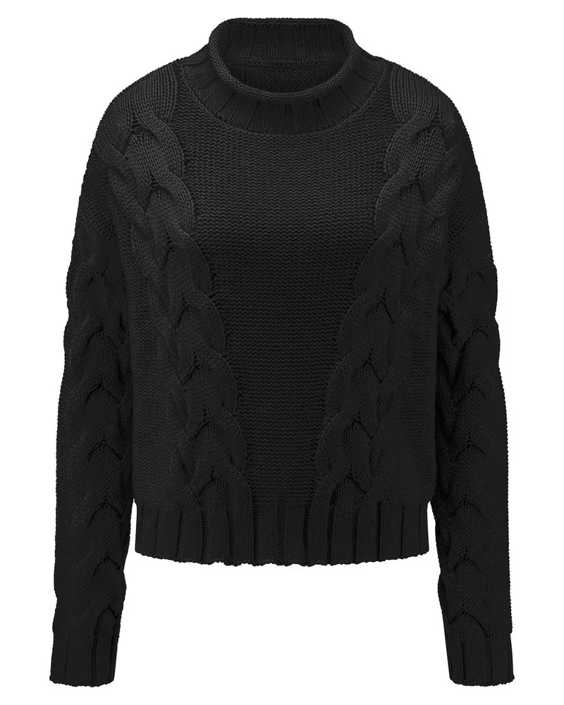 Peter Hahn Pullover Stehkragen  schwarz Schwarz