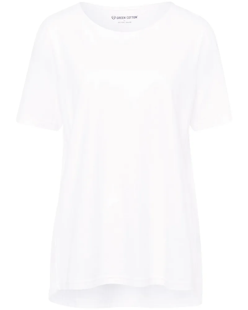 Green Cotton Rundhals-Shirt Benedikte  weiss Weiss