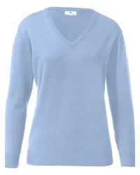 Peter Hahn V-Pullover aus 100% Schurwolle Pure Tasmanian Wool  blau Blau