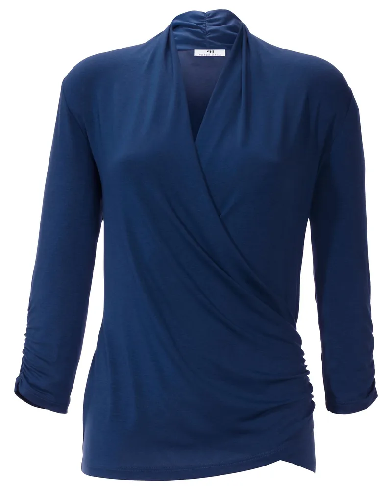 Peter Hahn V-Shirt 3/4 Arm  blau Blau