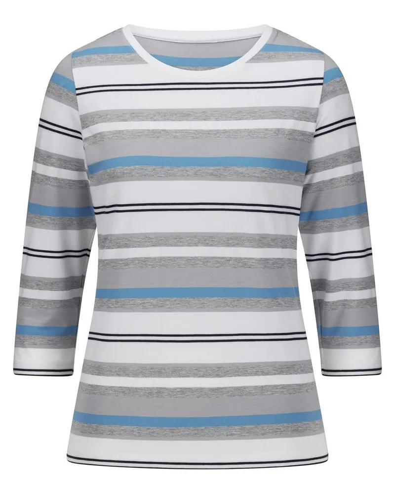 Peter Hahn Rundhals-Shirt 3/4-Arm  blau Blau