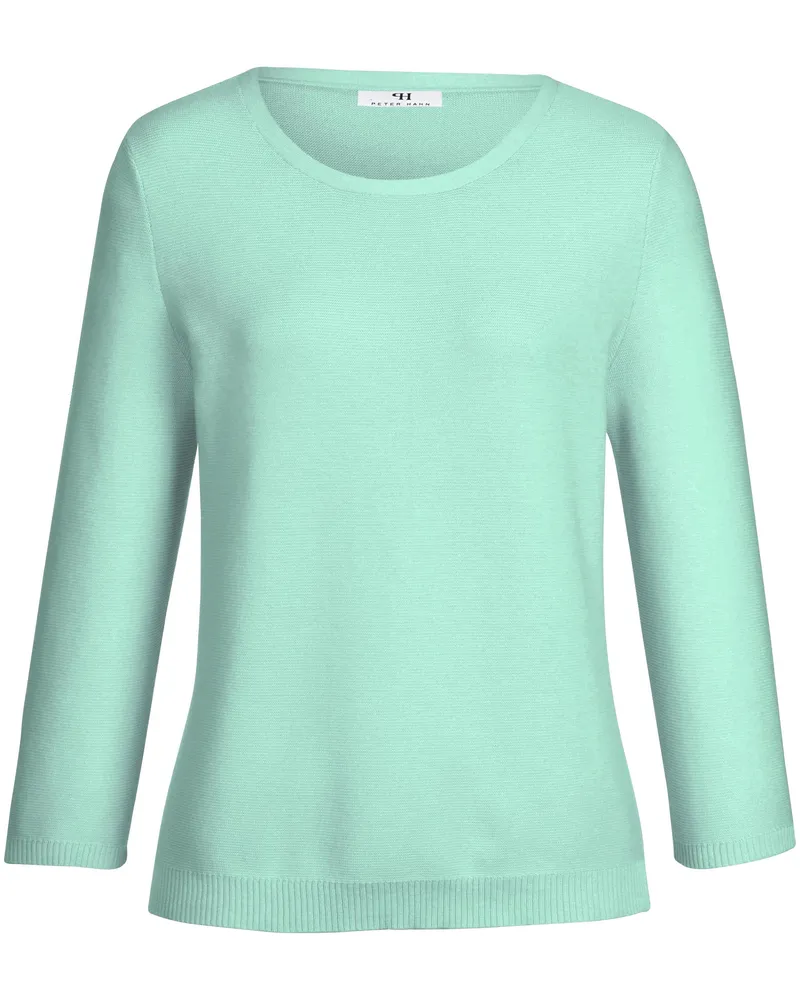 Peter Hahn Rundhals-Pullover 3/4-Arm aus 100% SUPIMA®-Bau  türkis Türkis