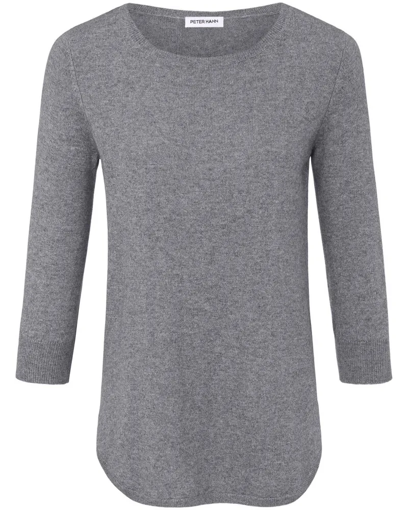 Peter Hahn Rundhals-Pullover aus Seide und Kaschmir  grau Grau