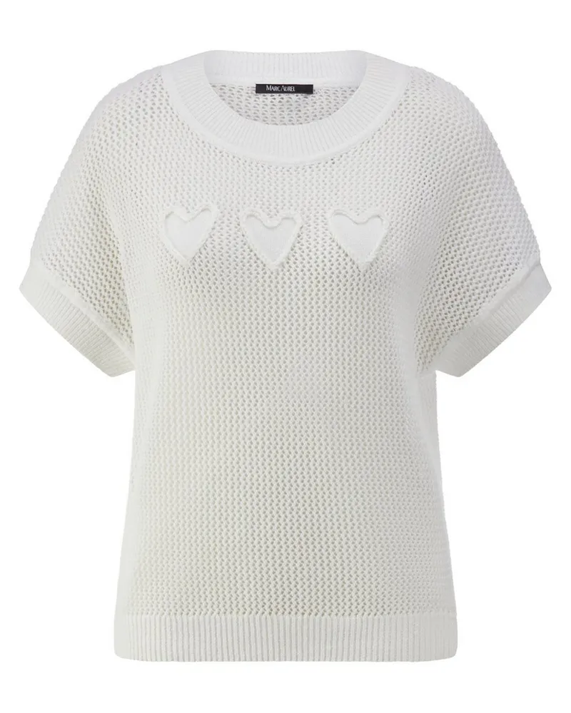 MARC AUREL Rundhals-Pullover  weiss Weiss