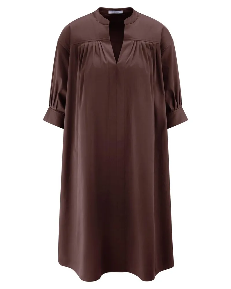 Peter Hahn Kleid überschnittener Schulter  braun Braun