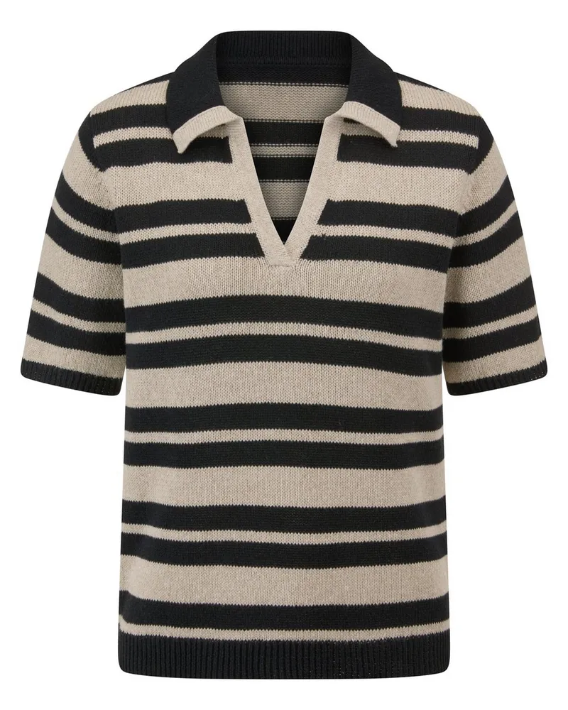 FADENMEISTER BERLIN Polo-Pullover  schwarz Schwarz