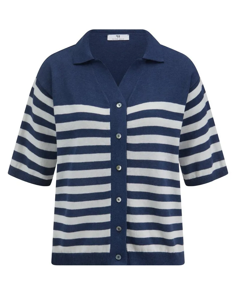 Peter Hahn Polo-Strickjacke  blau Blau