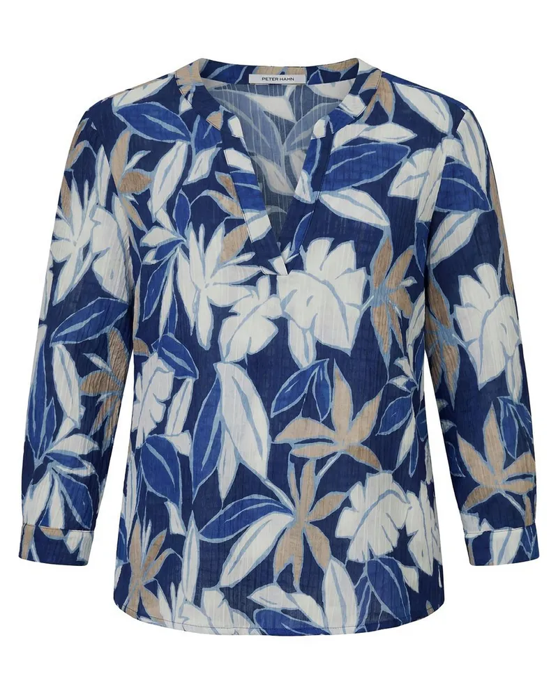 Peter Hahn Bluse Rundhals-­Ausschnitt  blau Blau