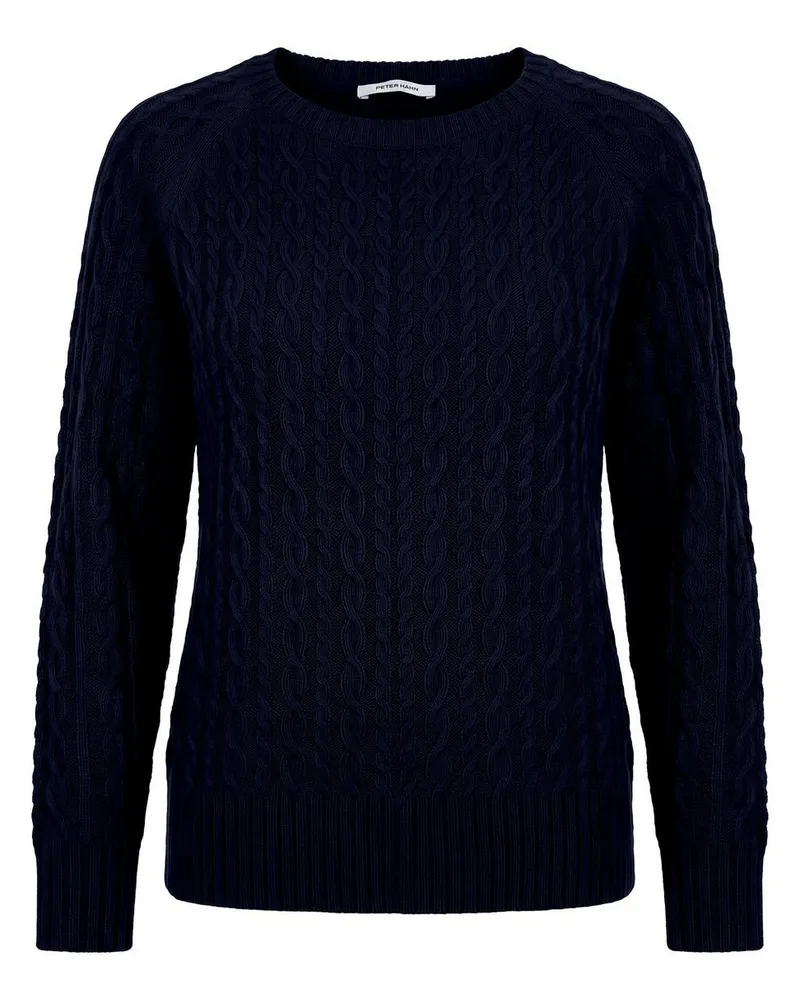 Peter Hahn Rundhals-Pullover  blau Blau