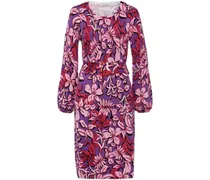 Strickkleid Rundhals-Ausschnitt lila